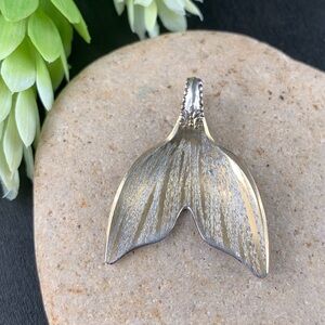 Sterling Antique Mermaid Tail Spoon Pendant